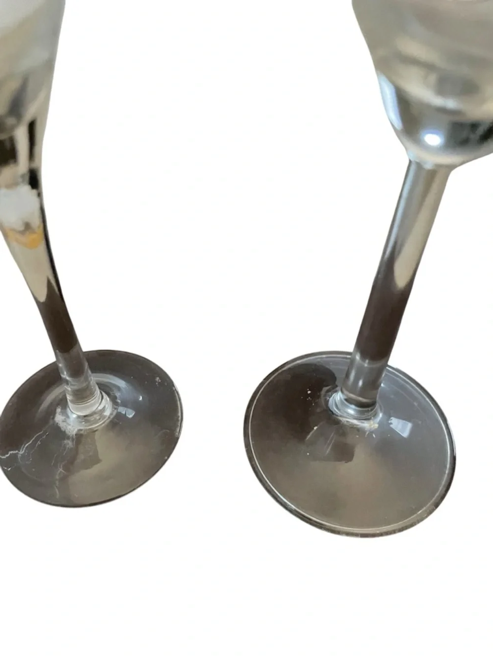 Clear Glass Champagne Flutes Set of 2 EUC - Picture 2 of 3